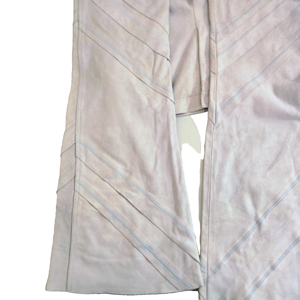 Alberta Ferretti vintage detailed suede leather size 6 pant Y2K NWT - Picture 7 of 14